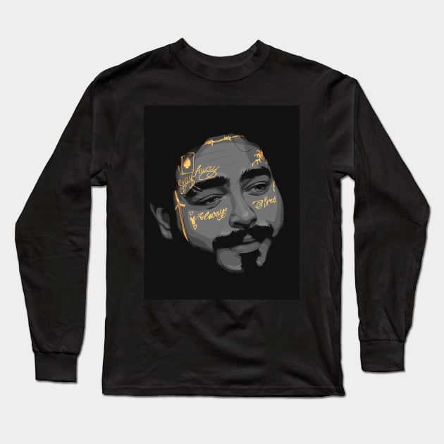 Post Malone Graphic Long Sleeve T-Shirt by Gavzilla